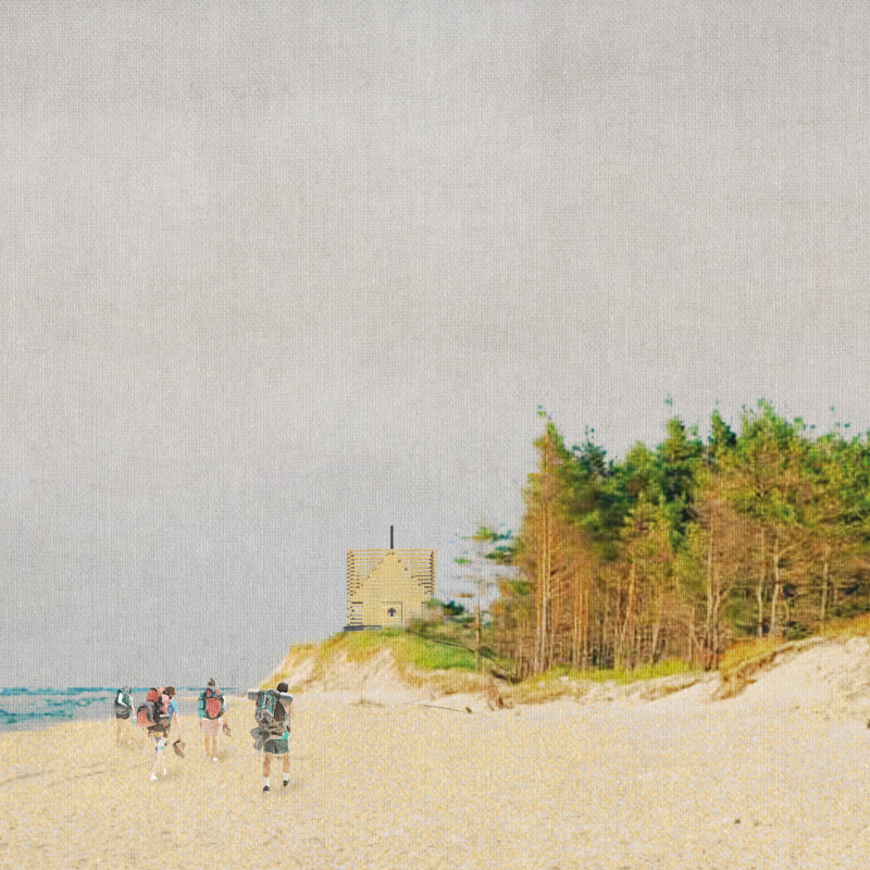 Charred Wooden Shingles and Slatted Facades Shaping a Coastal Gathering Space