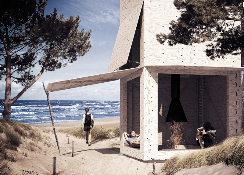 Charred Wood Shingles and Digital Fabrication in Community Gathering Shelters