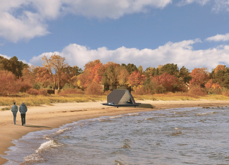 Hexagonal Lodges Crafted from Timber and Insulated for Sustainable Coastal Retreats