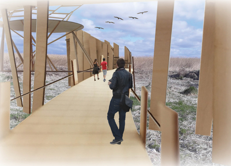 Charred Wooden Shingles and Local Oak Create an Engaging Visitor Experience in a Nature Reserve