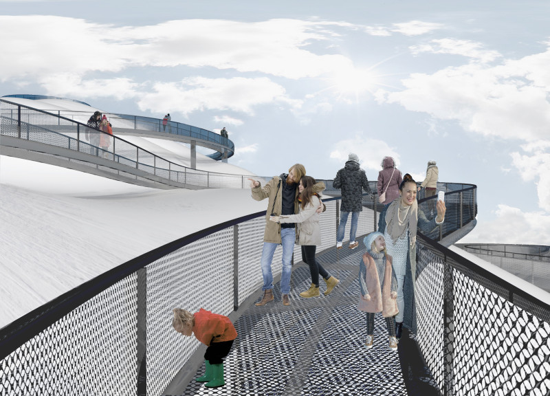 Geothermal Footbridge Crafted from Galvanized Steel in Volcanic Terrain