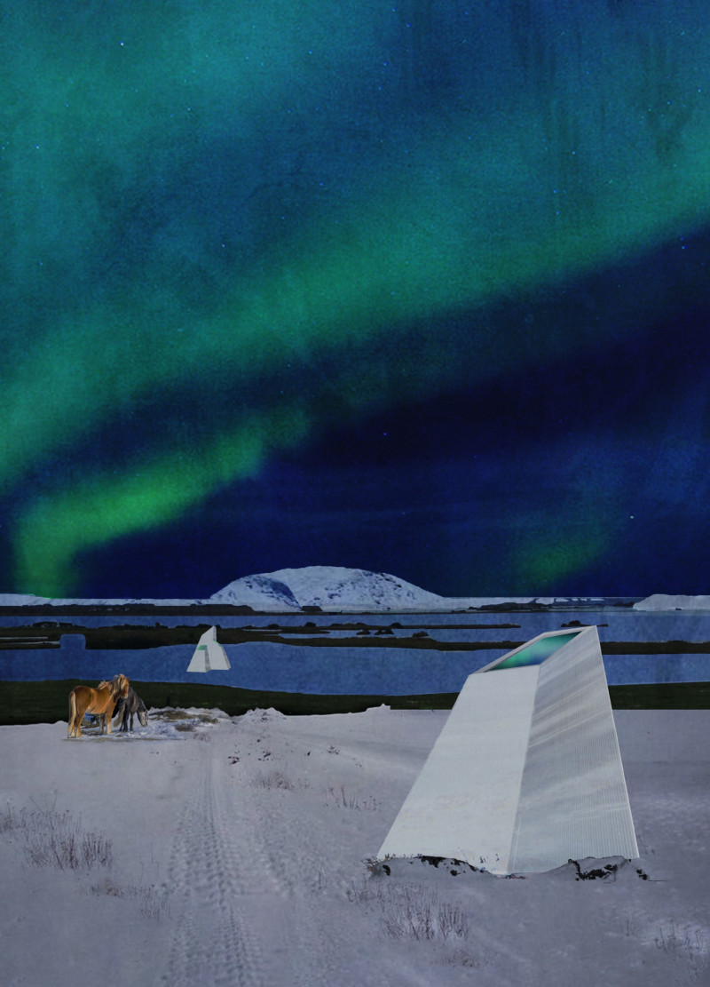 Modular Structures Inspired by Icebergs Featuring Polycarbonate and Steel Integration Near Lake Mývatn