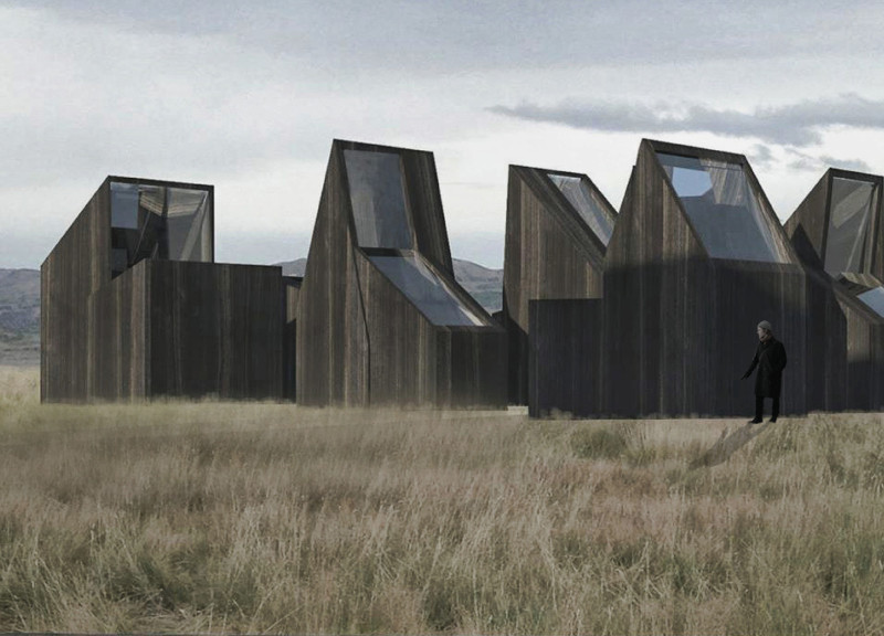 Birch-Clad Guest Houses with Panoramic Windows in the Icelandic Terrain