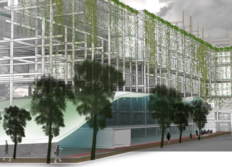 Vertical Gardens and Steel Framework in Affordable Youth Housing