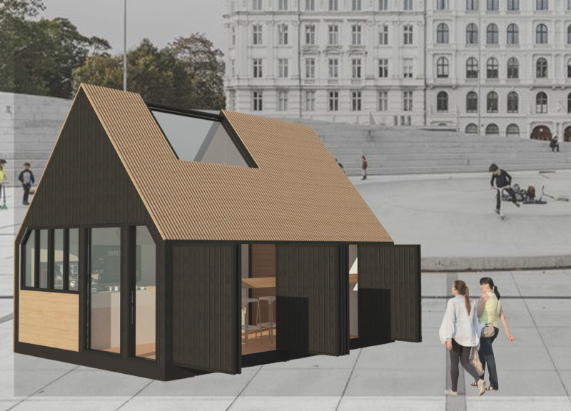 Living Walls and Recycled Wood Define a Portable Community Space