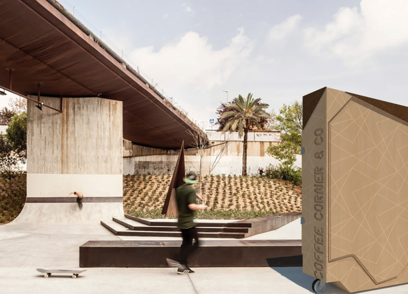 Transformable Kiosk Crafted from Laminated Timber Within Urban Spaces