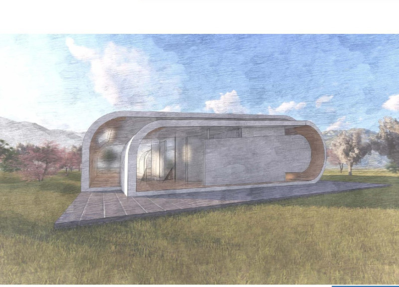 Curvilinear Structure with Engineered Wood and Skylights Embracing Iceland's Northern Lights