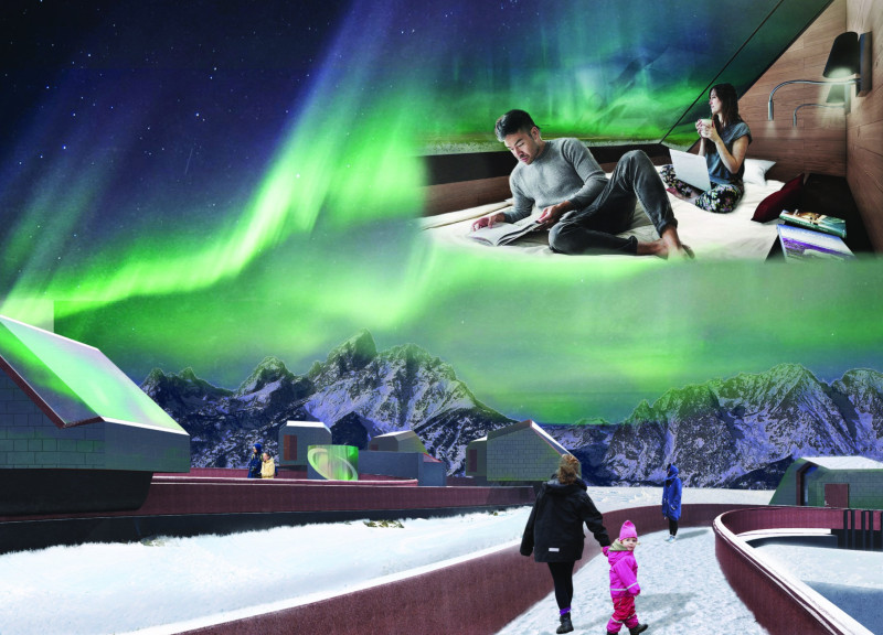 Reflective Metal Facade Complemented by Geothermal Integration in Modular Living Pods