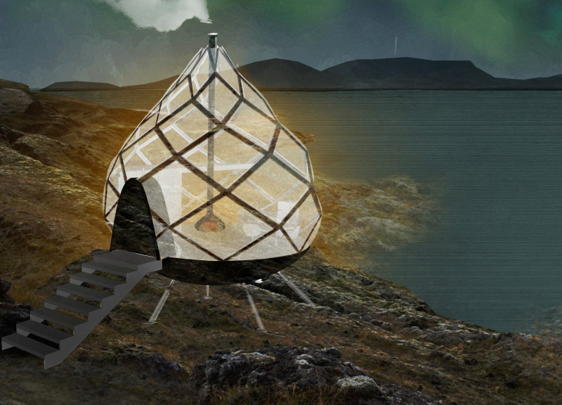 Teardrop Structures Crafted from Etfe and Local Timber in a Communal Gathering Space