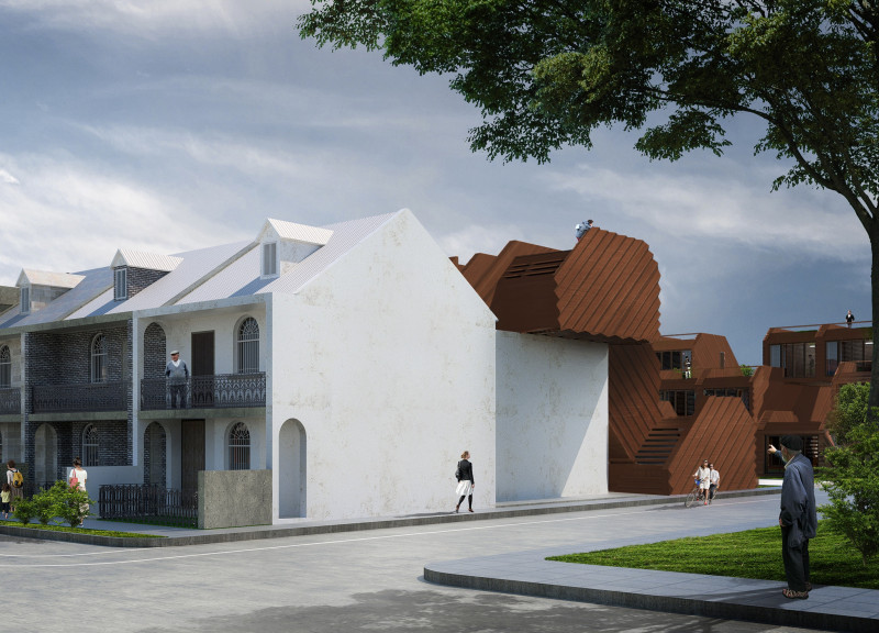 A Terrace Housing Redevelopment Emphasizing Community Spaces