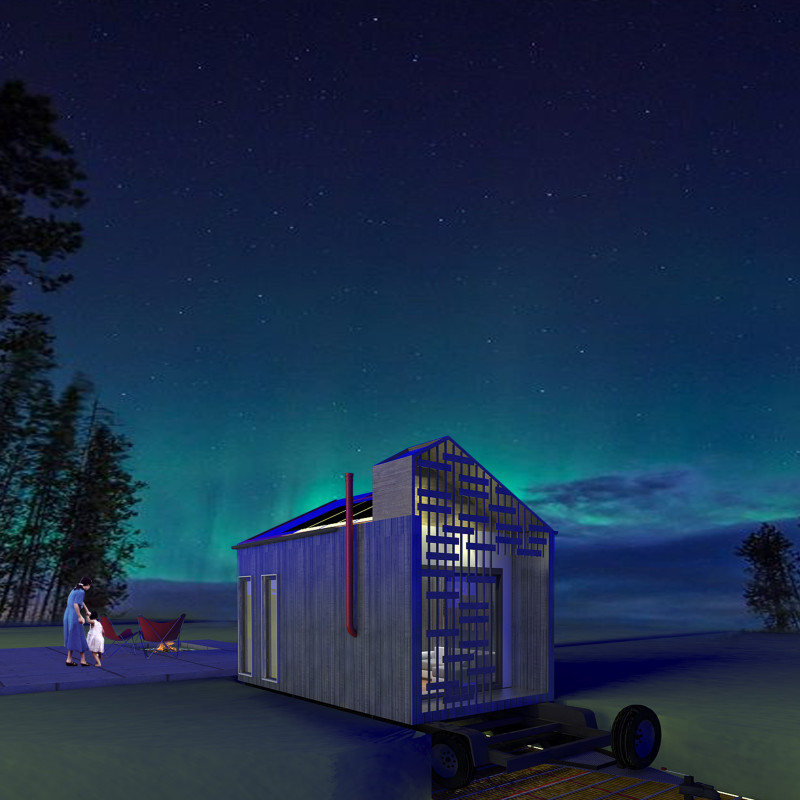 Charred Wood and Cross-Laminated Panels Forming Versatile Community Pods Near Iceland's Myvatn Lake