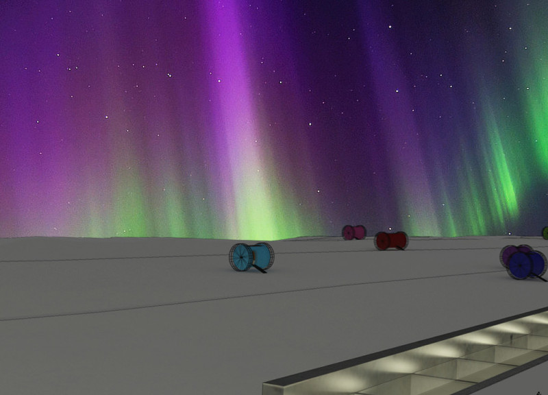 Cylindrical Retreat Crafted from Sustainable Wood Panels with Expansive Views of the Aurora