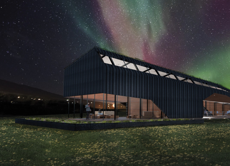 Corten Steel Framing and Gabion Walls Create Elevated Guest Accommodations for Aurora Viewing