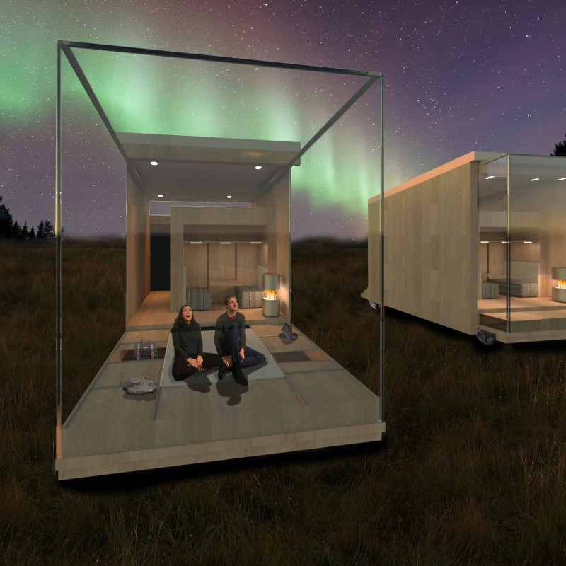 Geothermal Lodge Crafted from Zinc Cladding and Plywood Within Icelandic Landscape