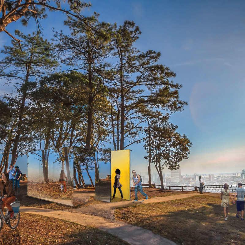 Reflective Facade and Modular Design in a Sustainable Coffee Shop Environment
