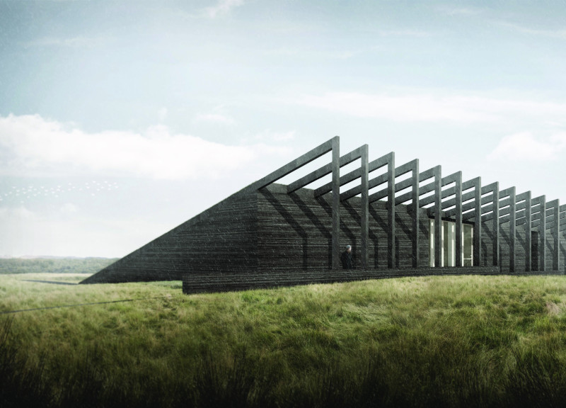 Charred Wooden Shingles and Geothermal Harmony in Guest Accommodations