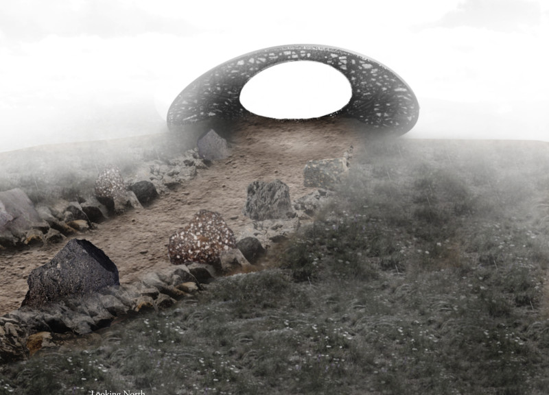 Basalt Fiber Observation Platform Harmonizing with Volcanic Landscape