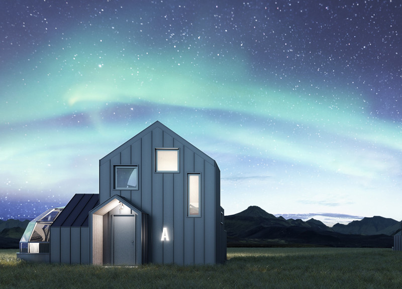 Sustainable Charred Shingles and Poured Concrete Create a Scenic Retreat in the Icelandic Landscape