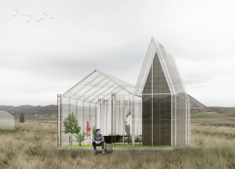 Transparent Glass Retreat with Monolithic Slate Core Integrating Nature and Functionality