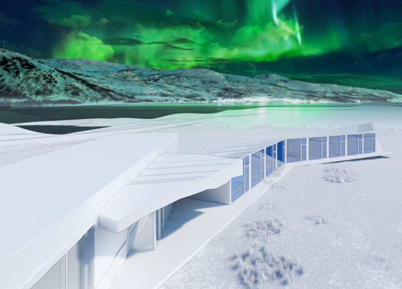 Charred Wooden Shingles and Multi-Layer Panels Form Sustainable Lodging for Northern Lights Observers