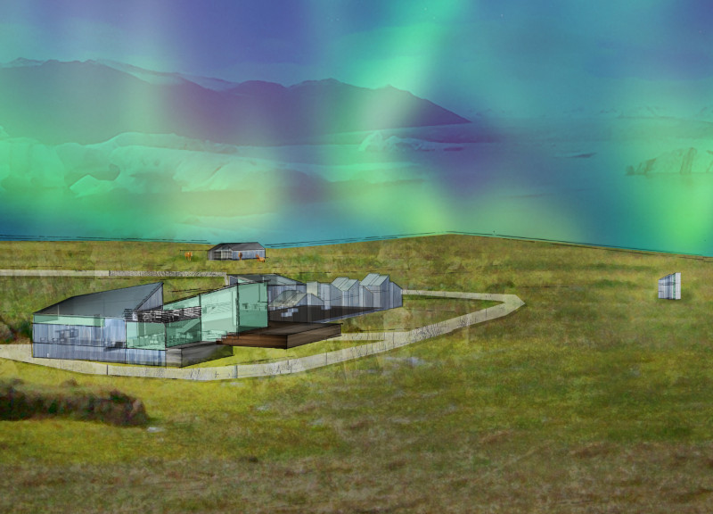 Dichroic Glass Facades and Movable Units for Community Retreats in Iceland