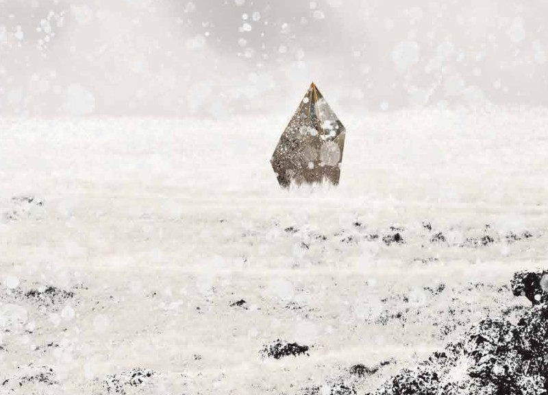 Celestial Pods Crafted from Charred Wood and Laminated Timber in Icelandic Landscape