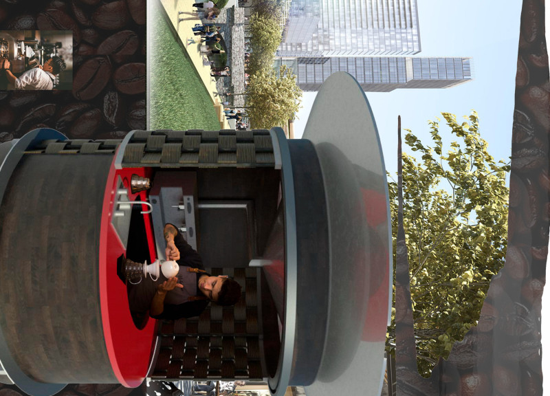 Mdf and Galvanized Elegance in a Compact Coffee Service Space