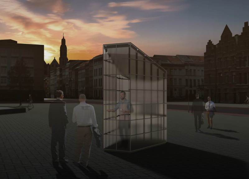 Curved Polycarbonate Structure Enhancing Urban Coffee Experience