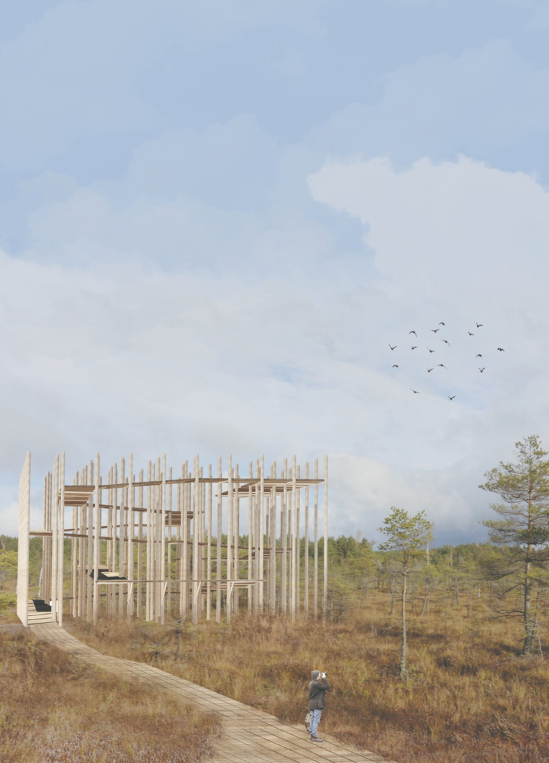 Exploring Nature Through Wooden Pillars and Organic Pathways