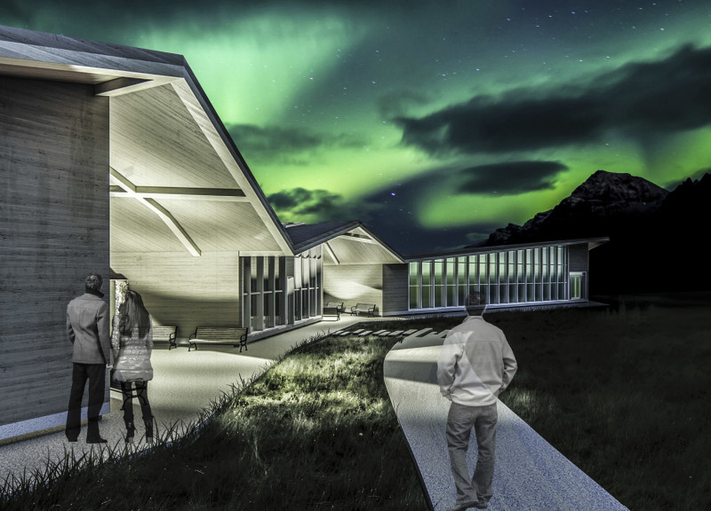 Embedded Volcanic Rock Structure Offering Immersive Lake Views