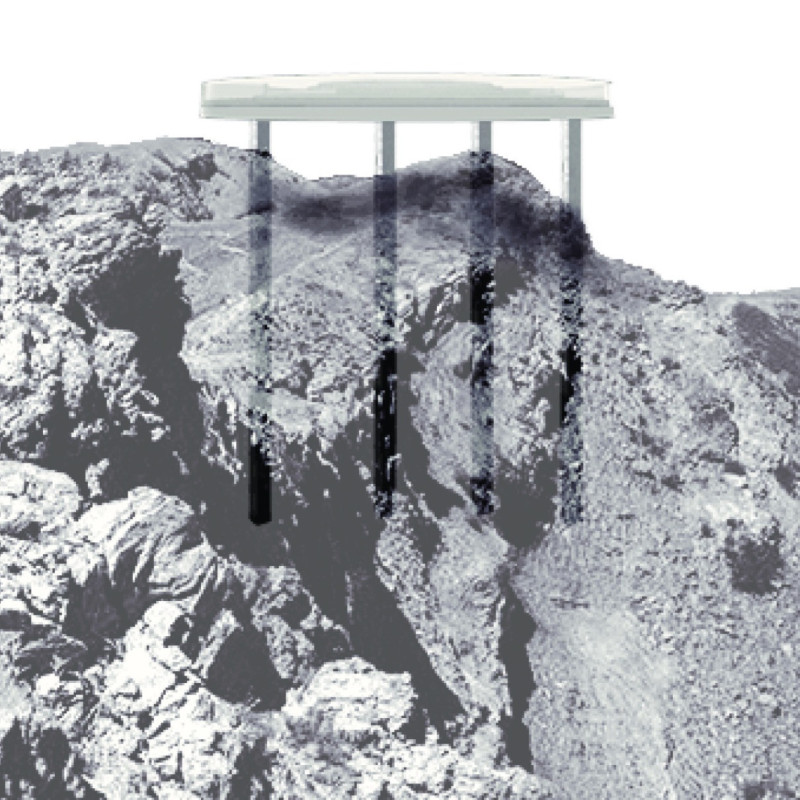 Glass Canopy Overlooking Natural Vistas in Elevated Observation Platform