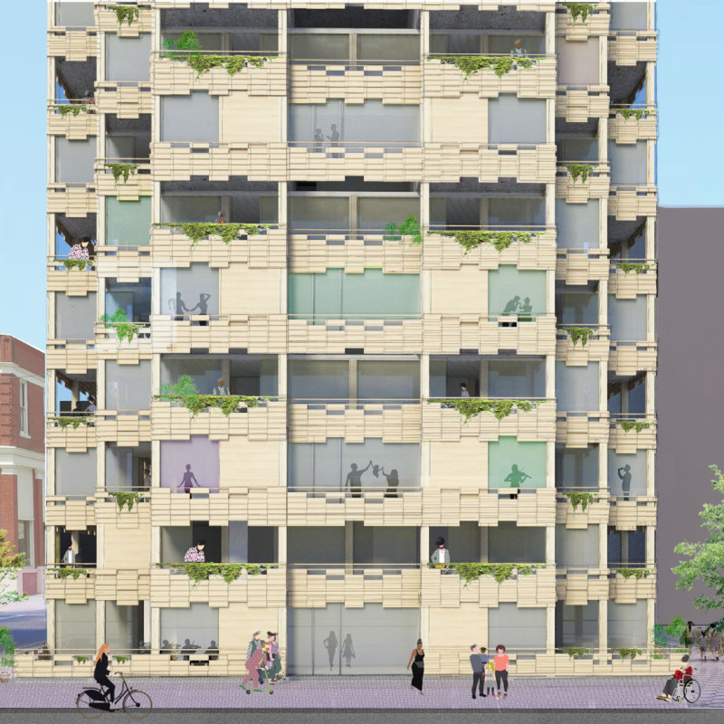 Balconies and Greenery Define Modular Urban Living