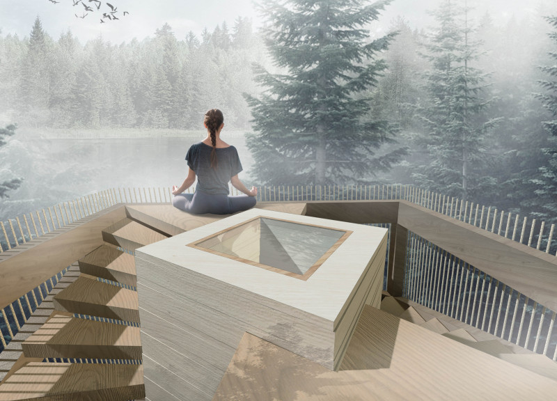 Hemp Rope Envelope and Timber Core Define a Unique Meditation Sanctuary