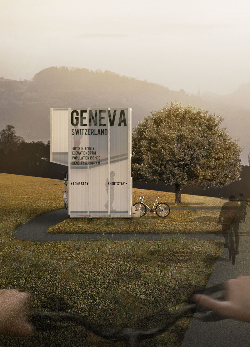 Solar-Powered Resting Cabins with Timber Framework for Cyclists
