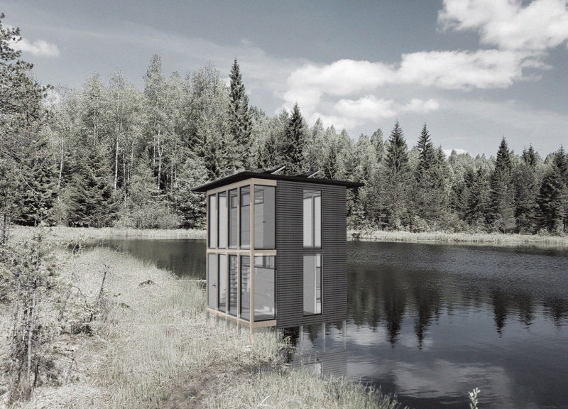 Natural Light and Wood Facade in a Sustainable Meditation Retreat