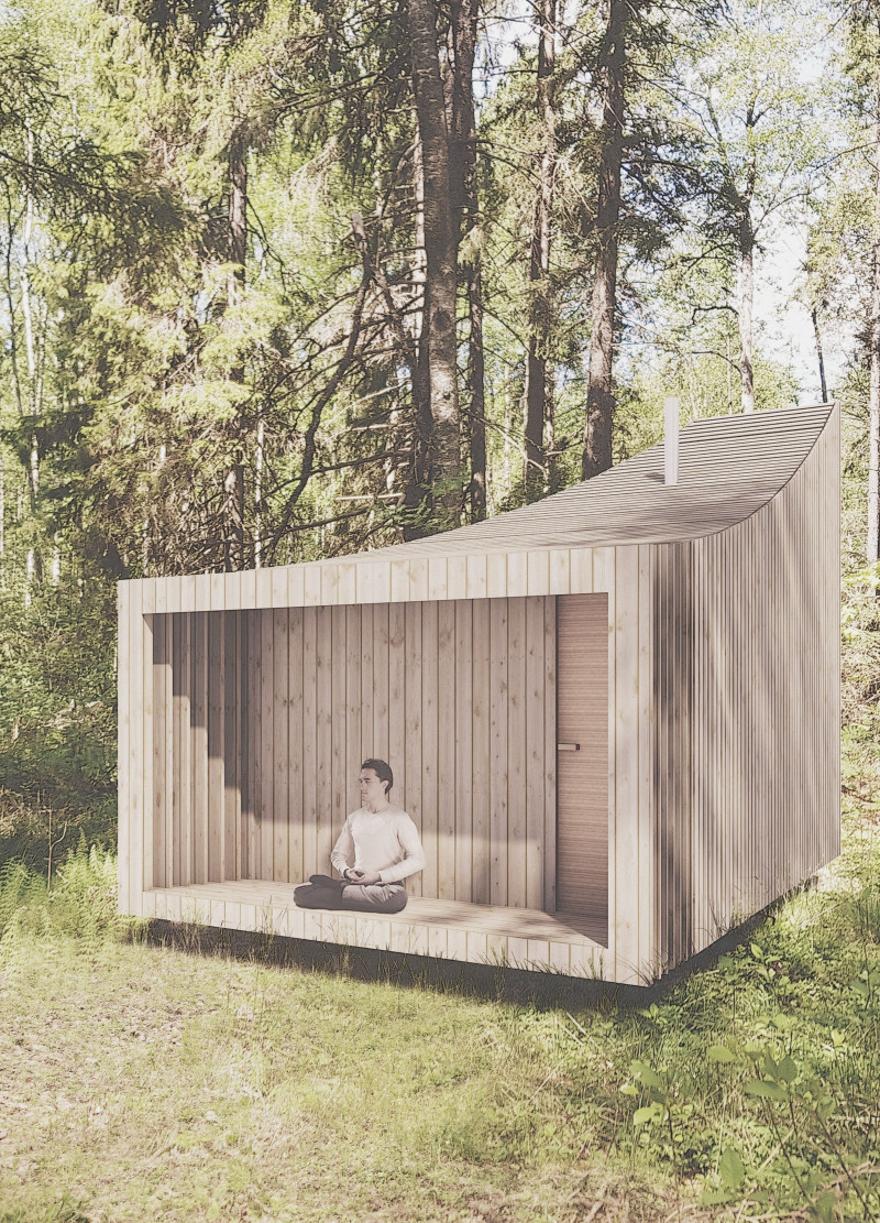 Conical Retreat of Larch and Spruce Embracing Natural Panorama