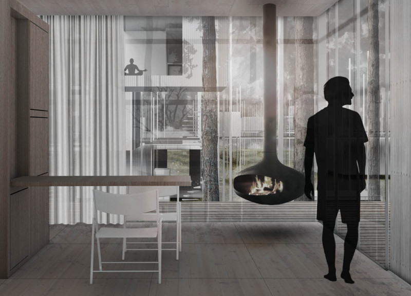 Galvanized Steel and Pine Wood Cabins Emphasizing Community and Connection to Nature