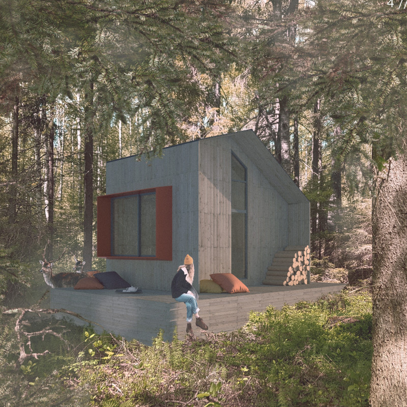 Elevated Cabins with Japanese Joinery and Rainwater Collection in Forest Retreat