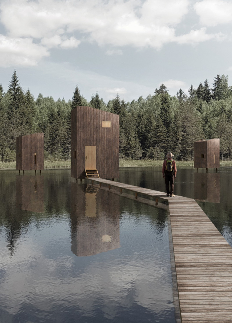 Natural Wood Sanctuary Crafted from Norway Spruce and Dark Pine