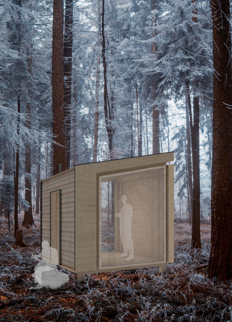 Foldable Roof Integrating Larch Wood and Natural Light for Mindful Living