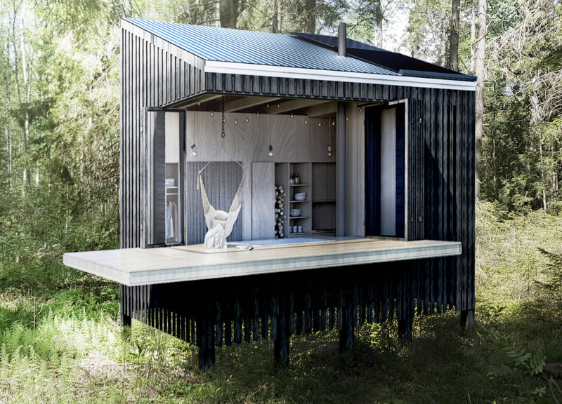 Elevated Living with Three Levels and Rainwater Integration