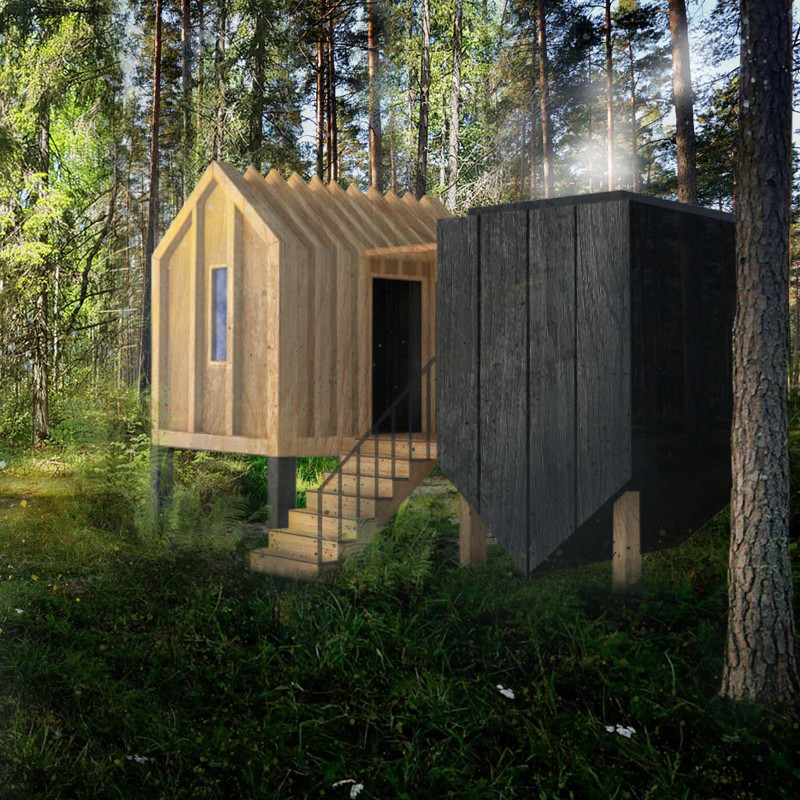 Elevated Timber Footings and Sheep Wool Insulation for a Forest Retreat