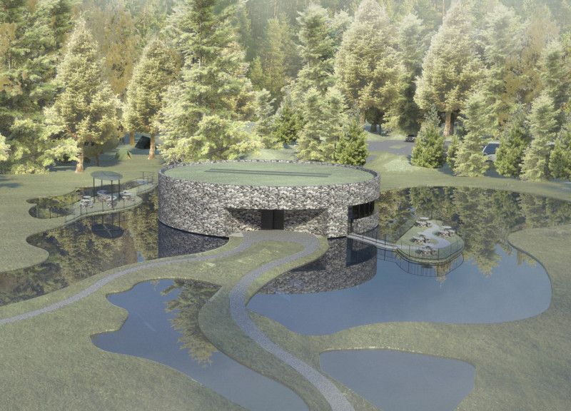 Gabion Structures and Triple-Glazed Windows Enriching Visitor Experience in a Latvian Wetland Center