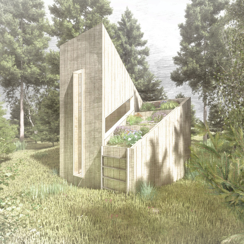 Mycelium Insulation and Living Roofs Enhance Mindfulness Cabin Experience