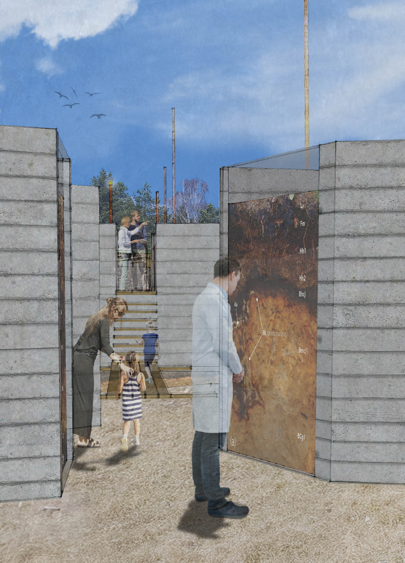 Illuminated Vertical Elements Enhancing Seasonal Huts in a Natural Landscape