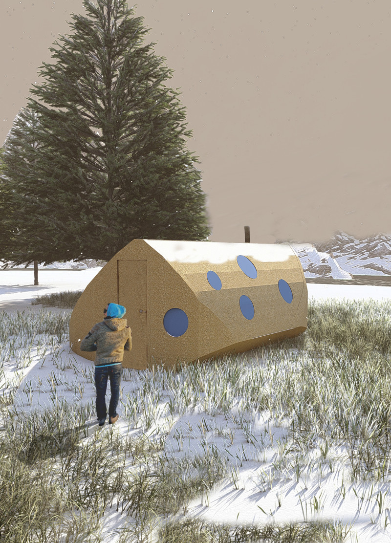 Harnessing Sunlight Through OSB and Cellulose in a Tranquil Lakeside Cabin