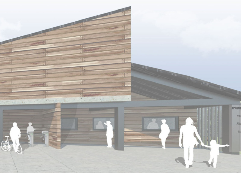 Terrace Overlooking Bogs Constructed with Local Wood and Metal Features