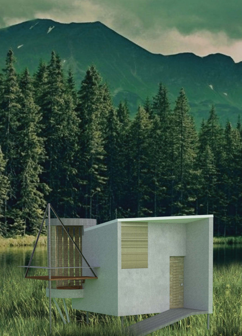 Concrete Serenity with Wood Accents in a Mindful Retreat