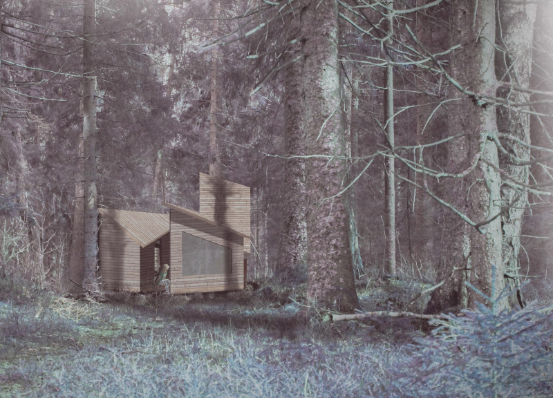 Wooden Sanctuary with Buffer Zones for Seasonal Meditation