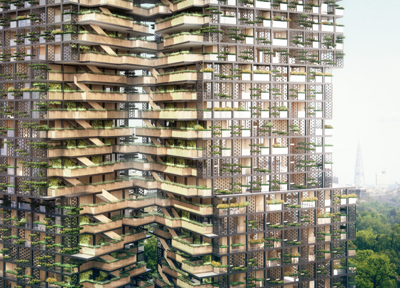 Charred Wooden Shingles and Cross-Laminated Timber Panels Enhance Sustainable Urban Living